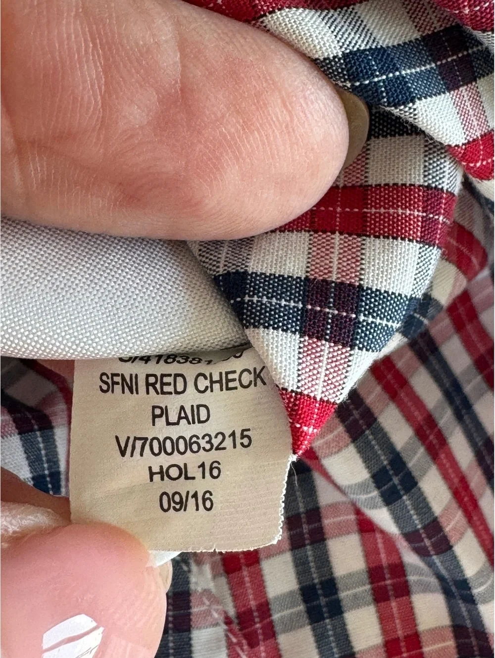 Banana Republic Men’s Check Button Down Navy & Red size Small